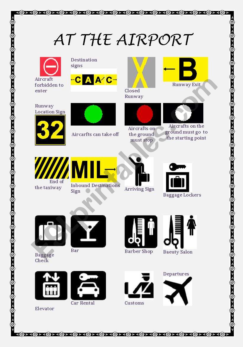 At the Airport worksheet