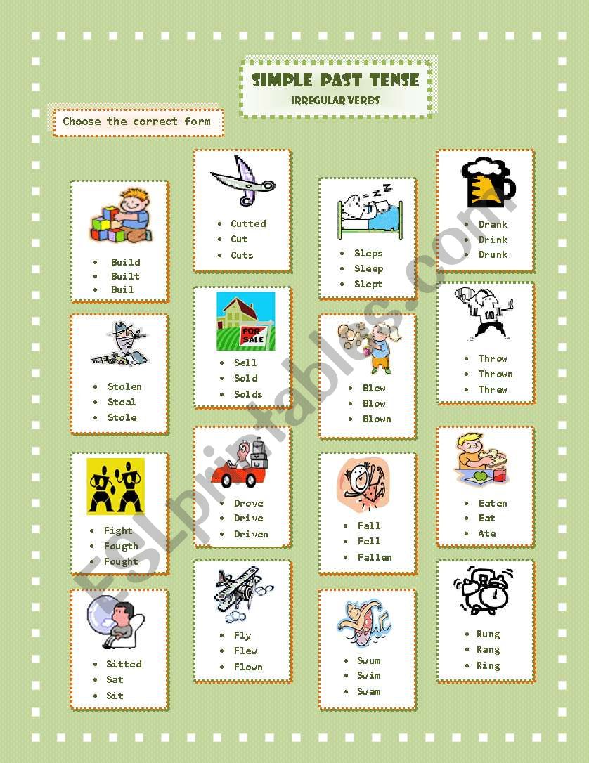 SIMPLE PAST TENSE- irregular verbs