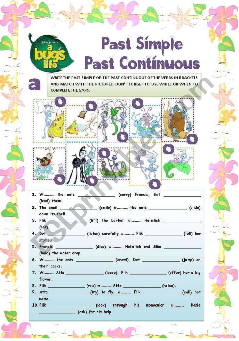 TENSES - PAST SIMPLE - PAST CONTINUOUS WITH 