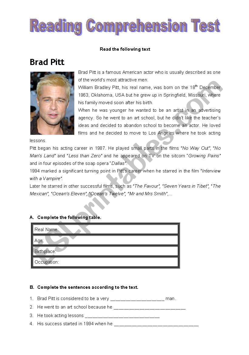 Famous people worksheet