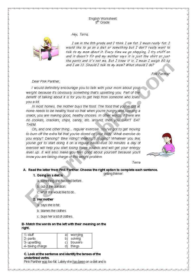 a letter to problem page worksheet