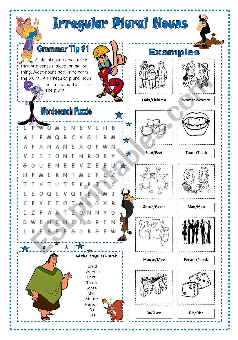 Worksheet For Irregular Plurals