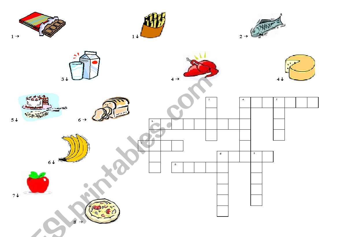 FOOD CROSSWORD worksheet