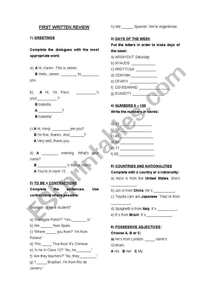 General Test for Basic Students