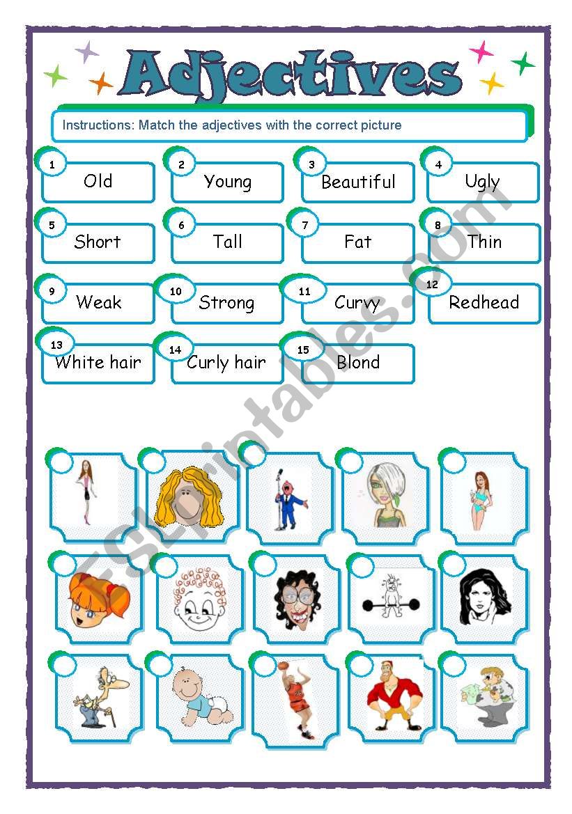 Adjectives worksheet