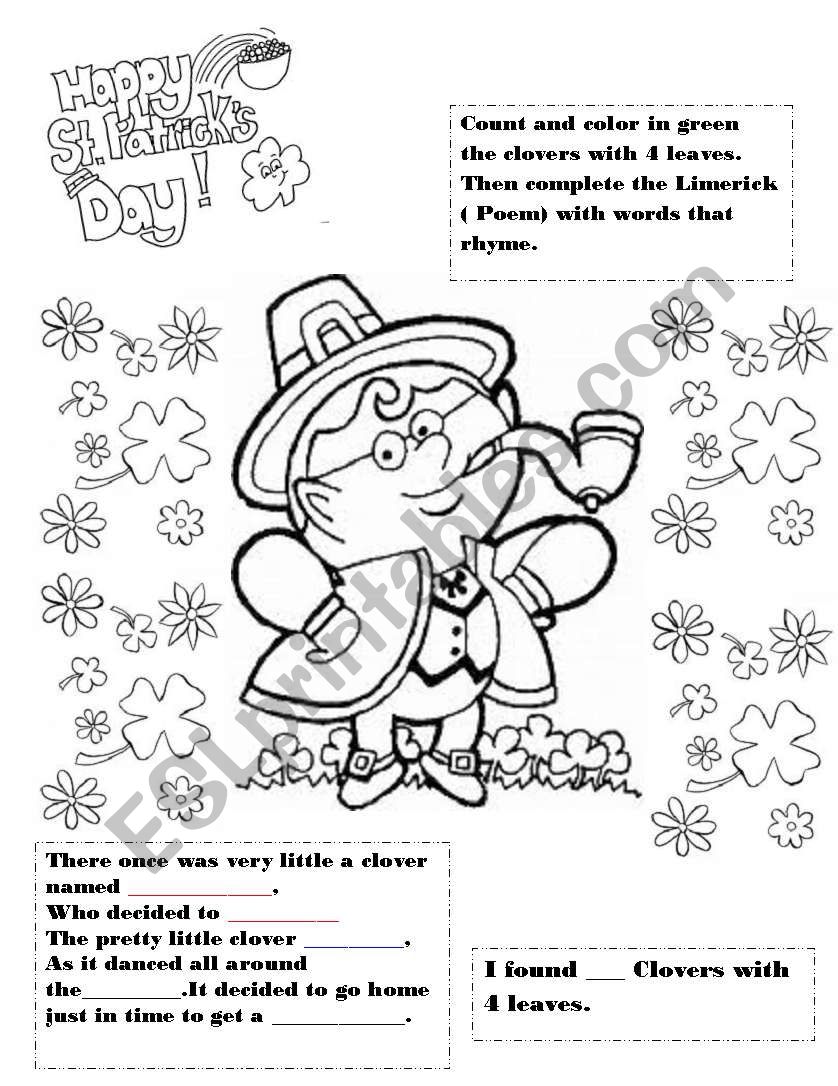 Saint patricks  worksheet