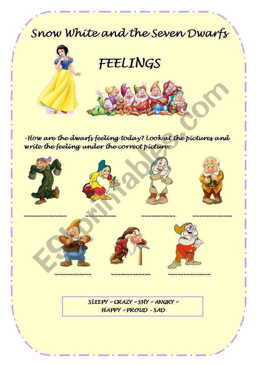 Feelings worksheet