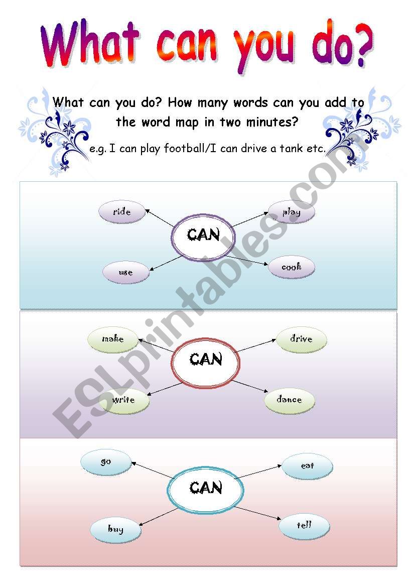 What can you do? worksheet