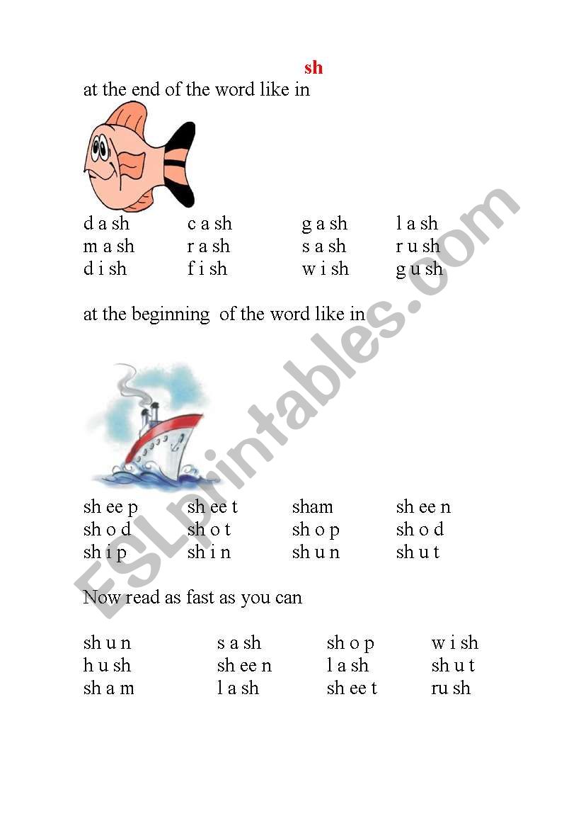 main rules for reading (SH) worksheet