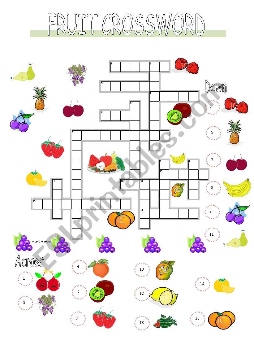 FRUIT CROSSWORD worksheet