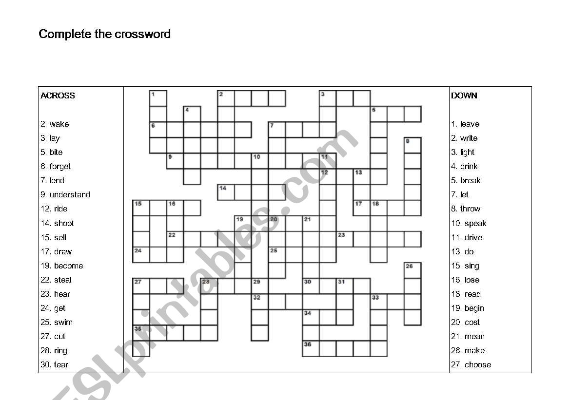 irregular verbs past simple worksheet