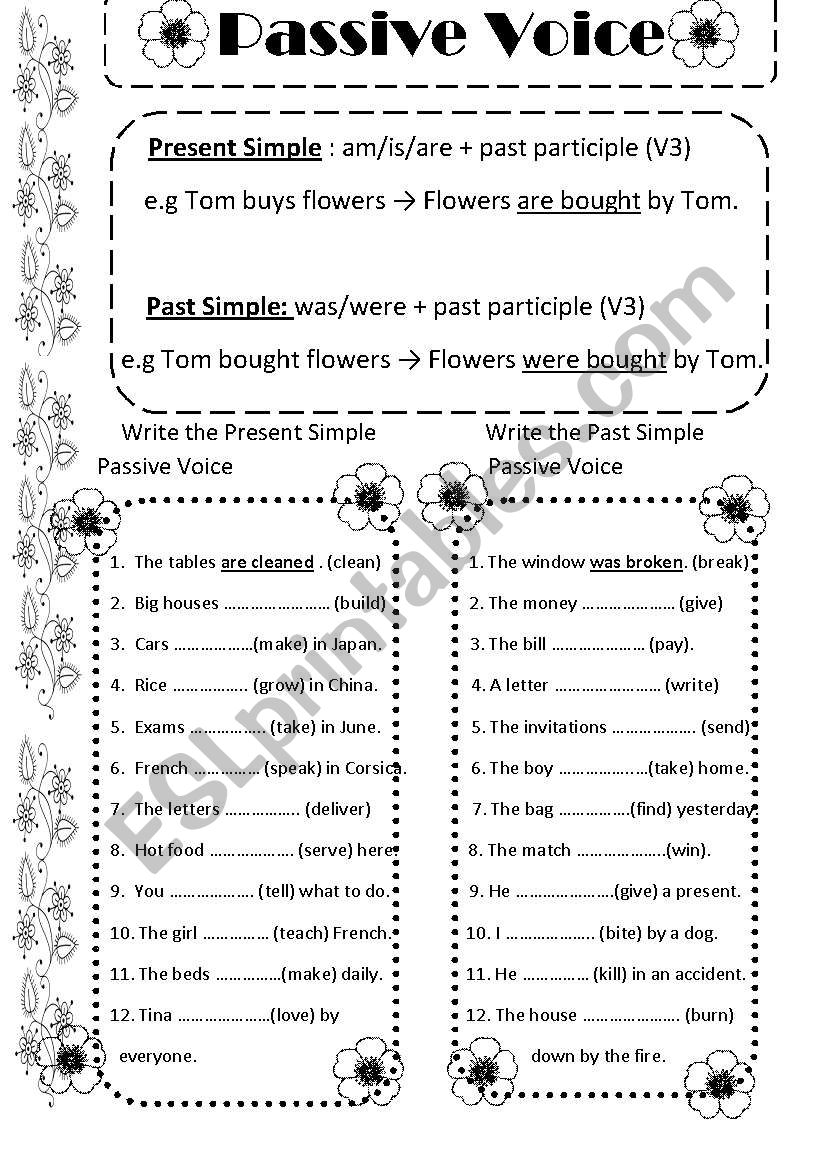 Passive Voice Present/Past Simple