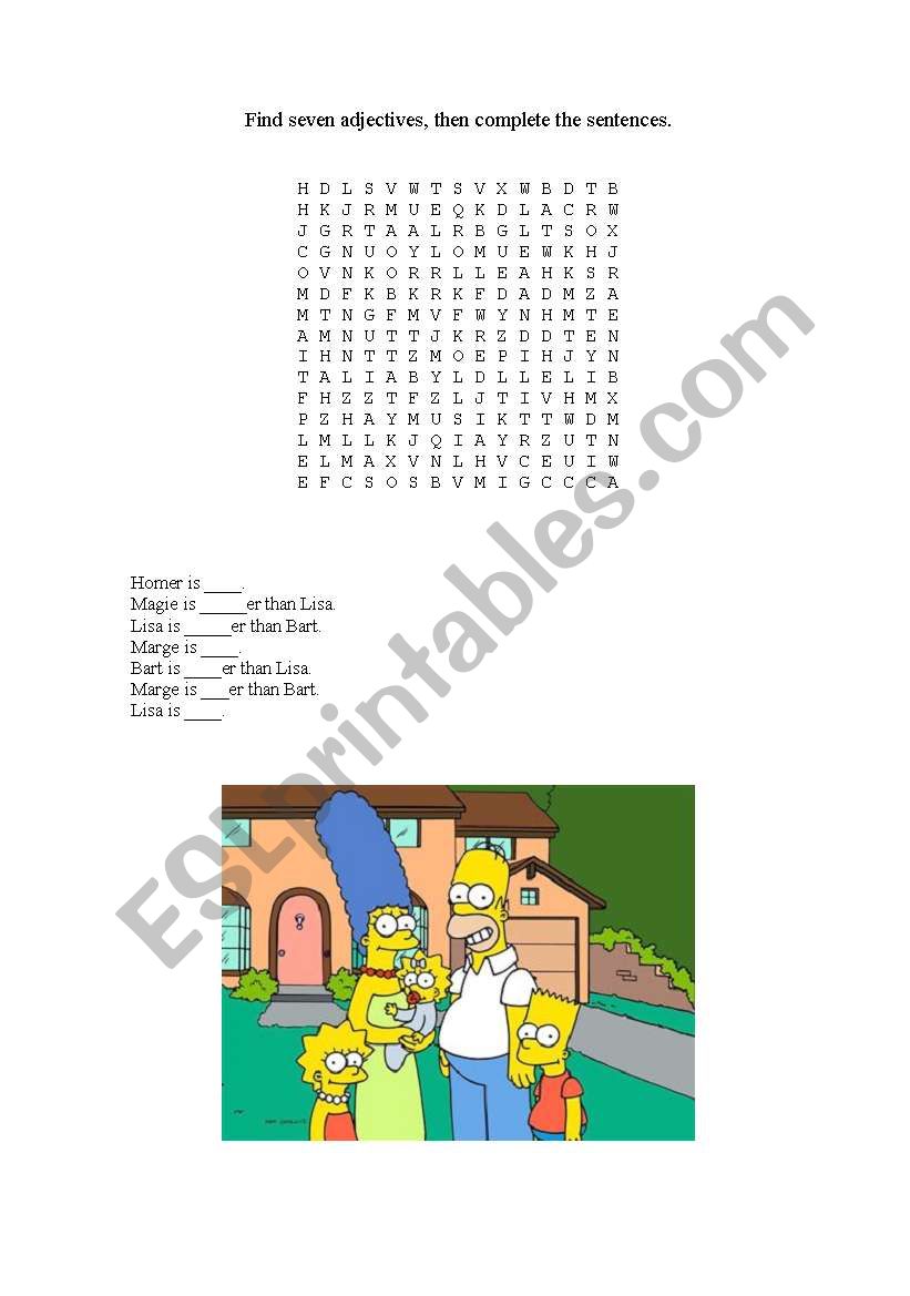 Describing worksheet