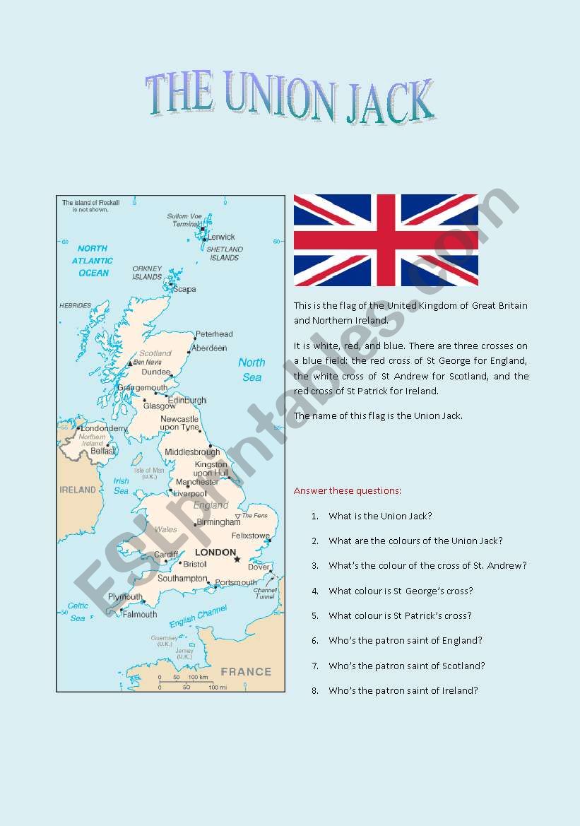 the union Jack worksheet