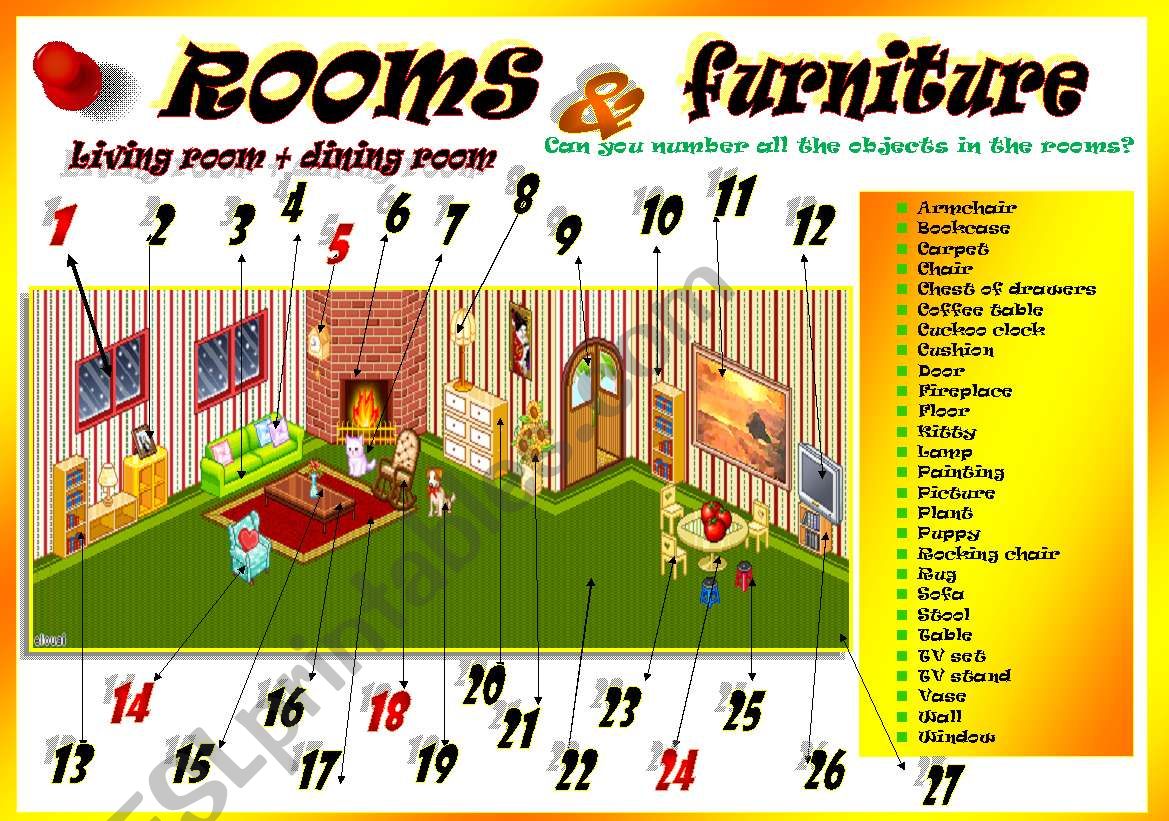 ROOMS & FURNITURE (Part 2) worksheet