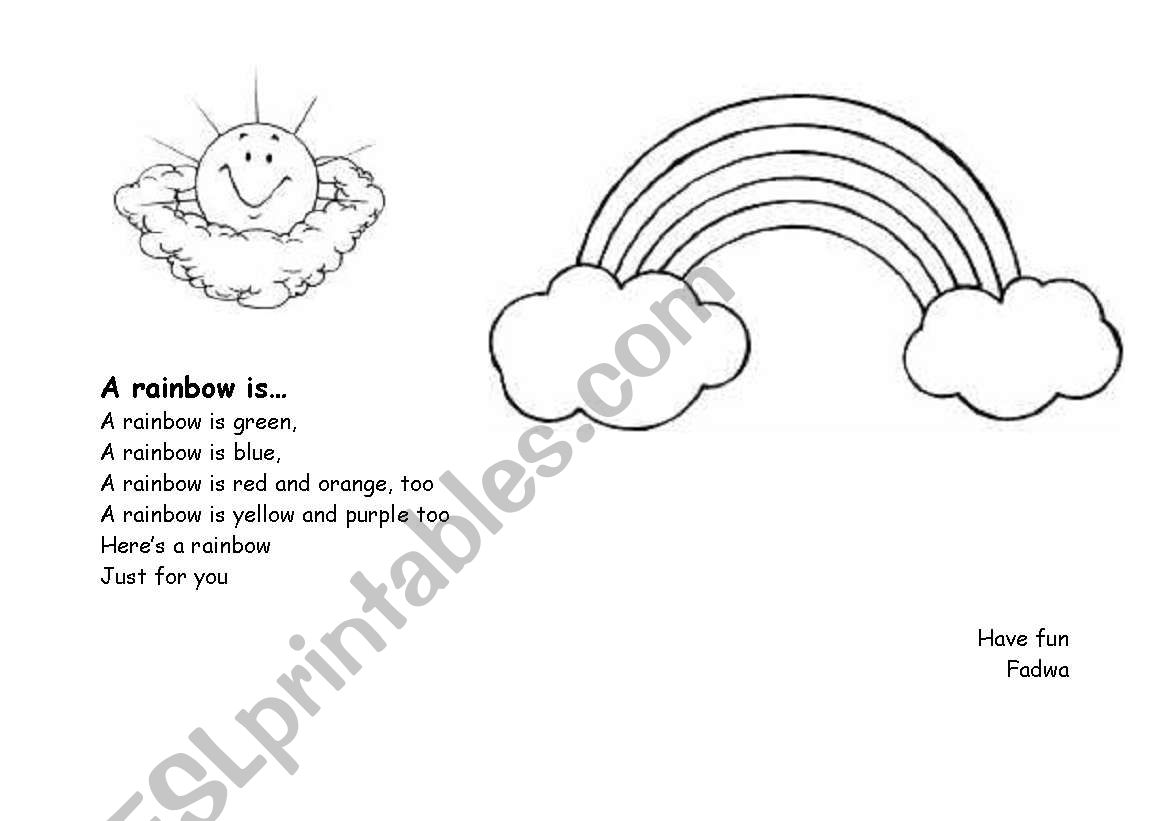 rainbow song worksheet