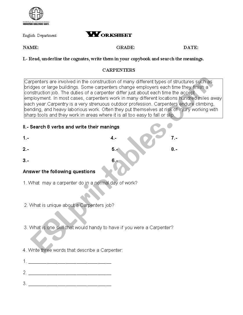 verb to be worksheet worksheet