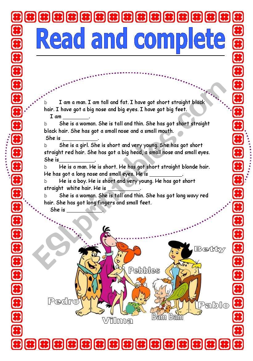 The flinstones worksheet