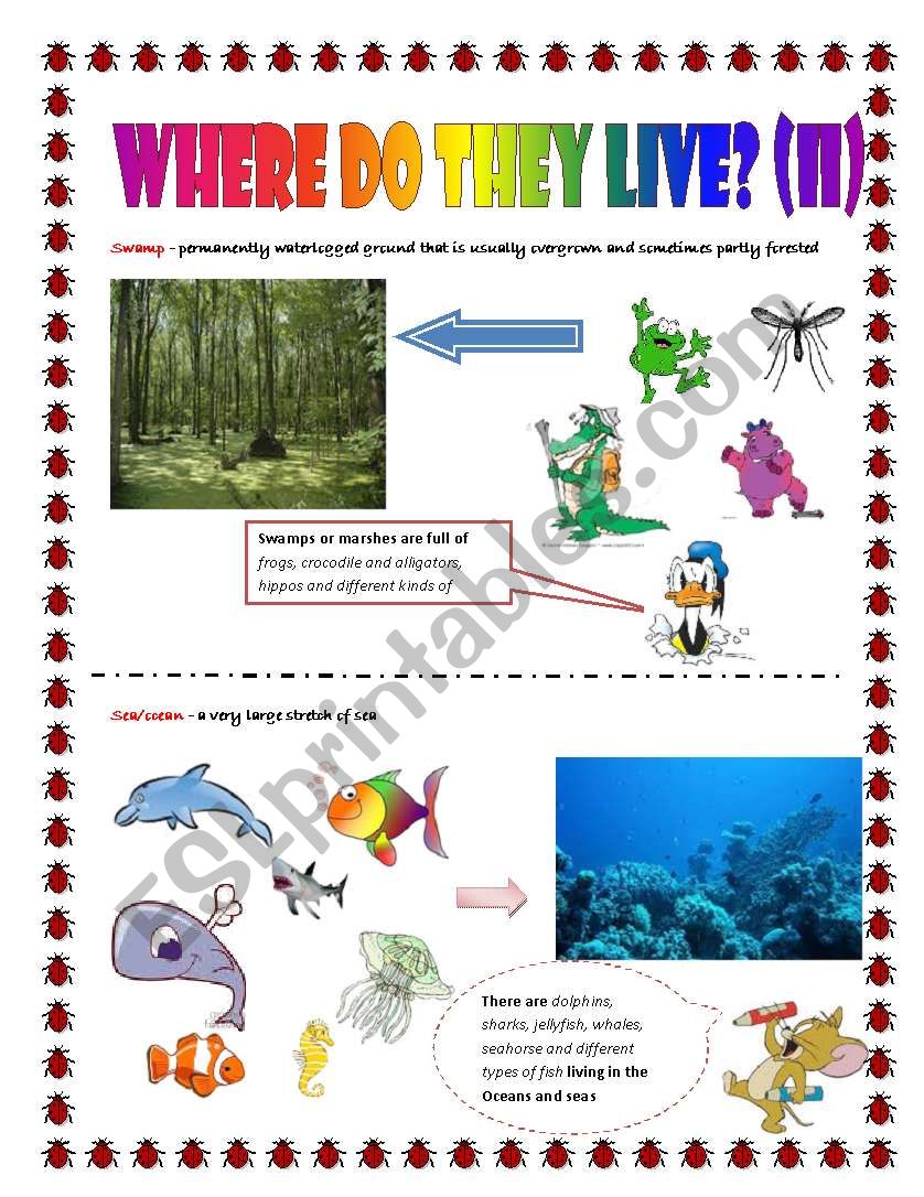 Where do they live (part II) worksheet