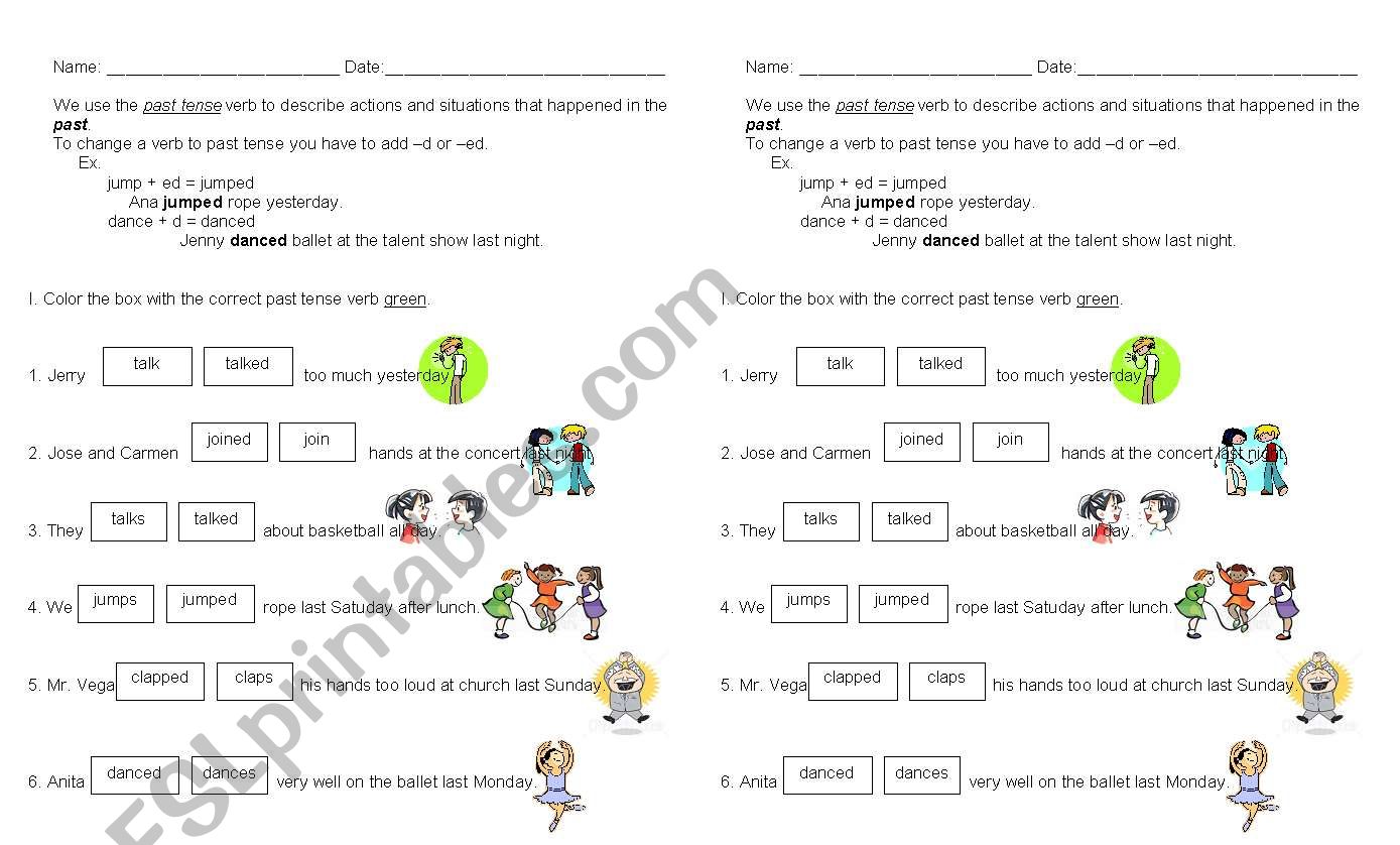 Verb Etnses worksheet
