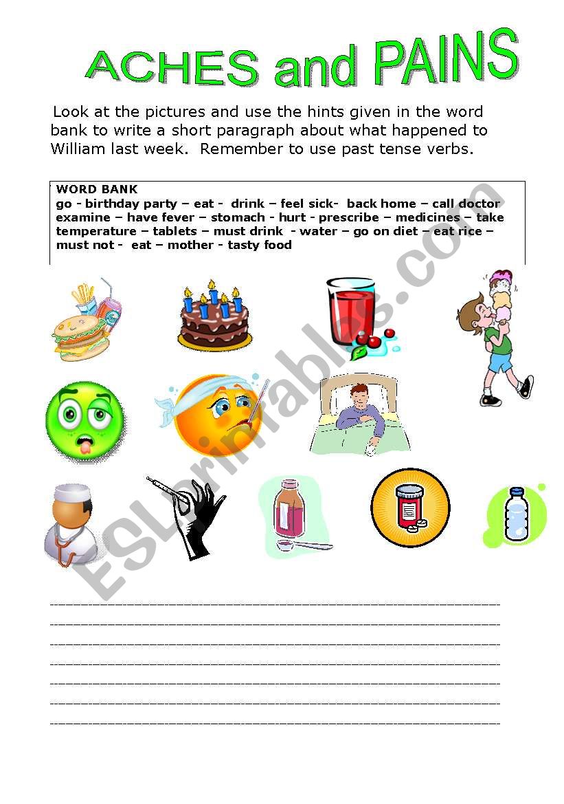 Aches and pains worksheet