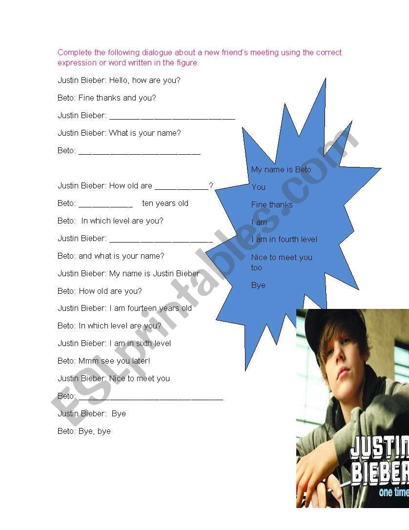 Making friends worksheet