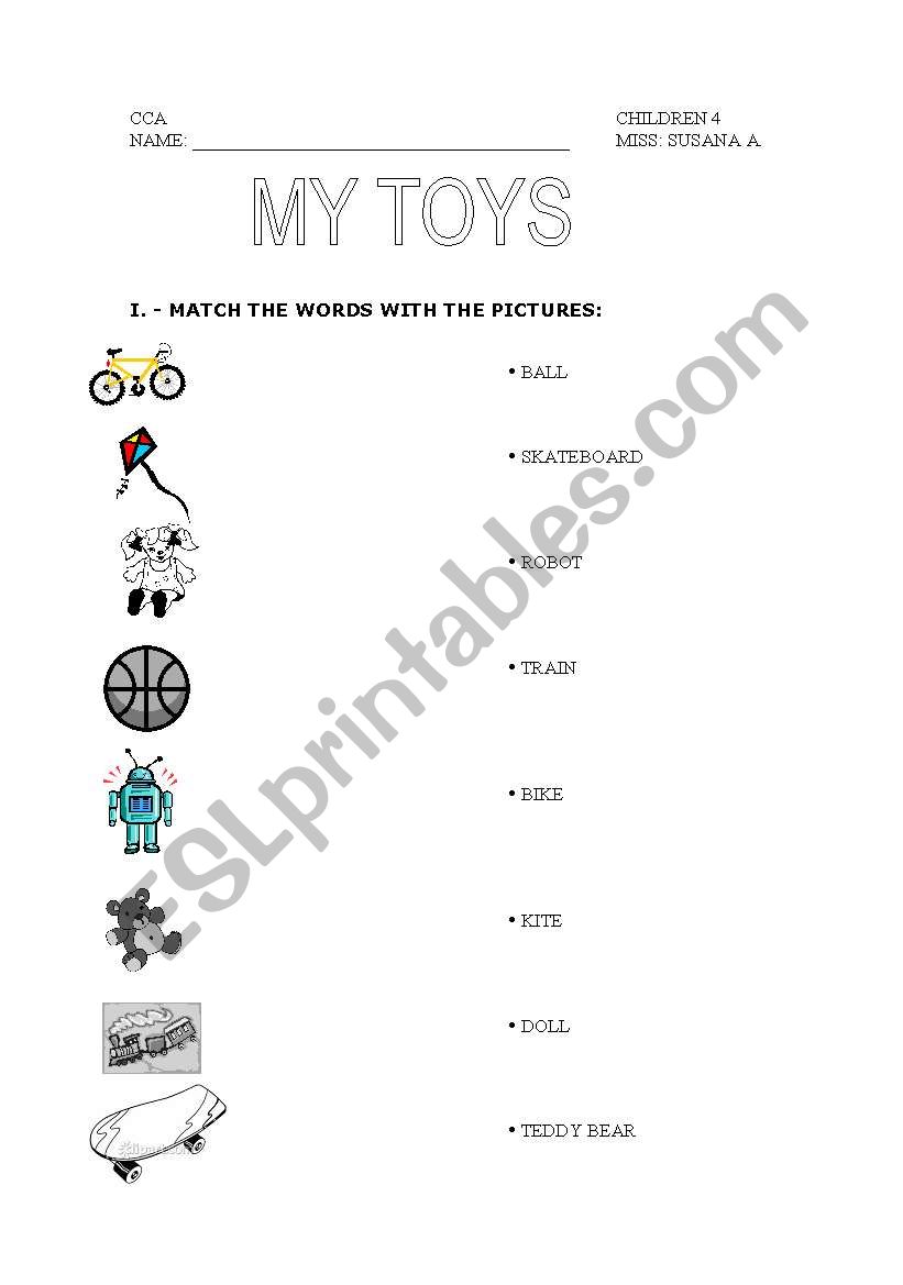 toys worksheet