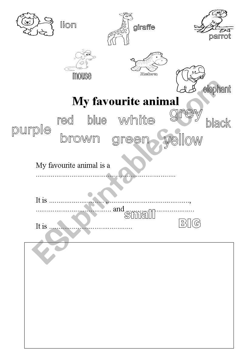 Animals description worksheet