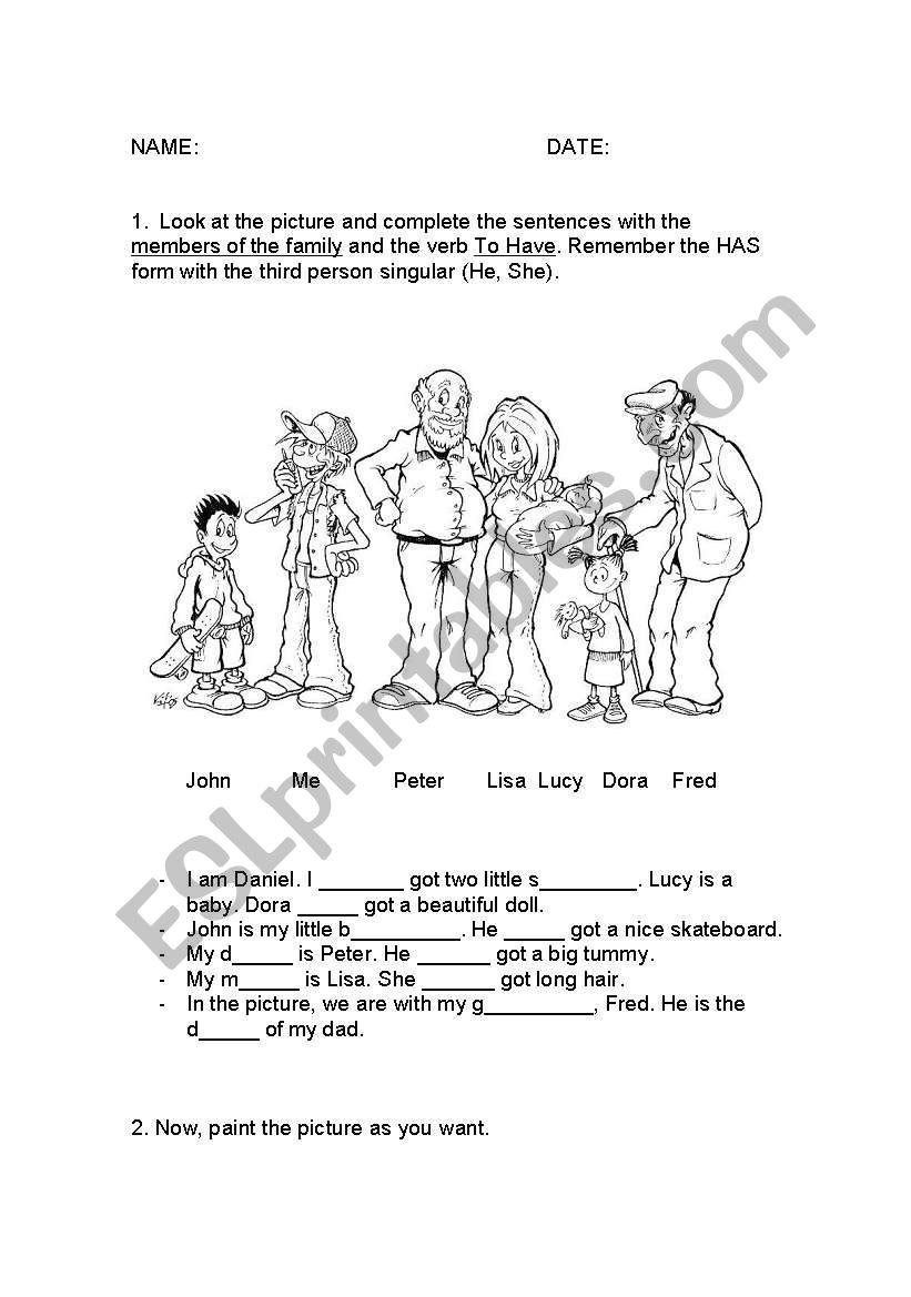 the family worksheet