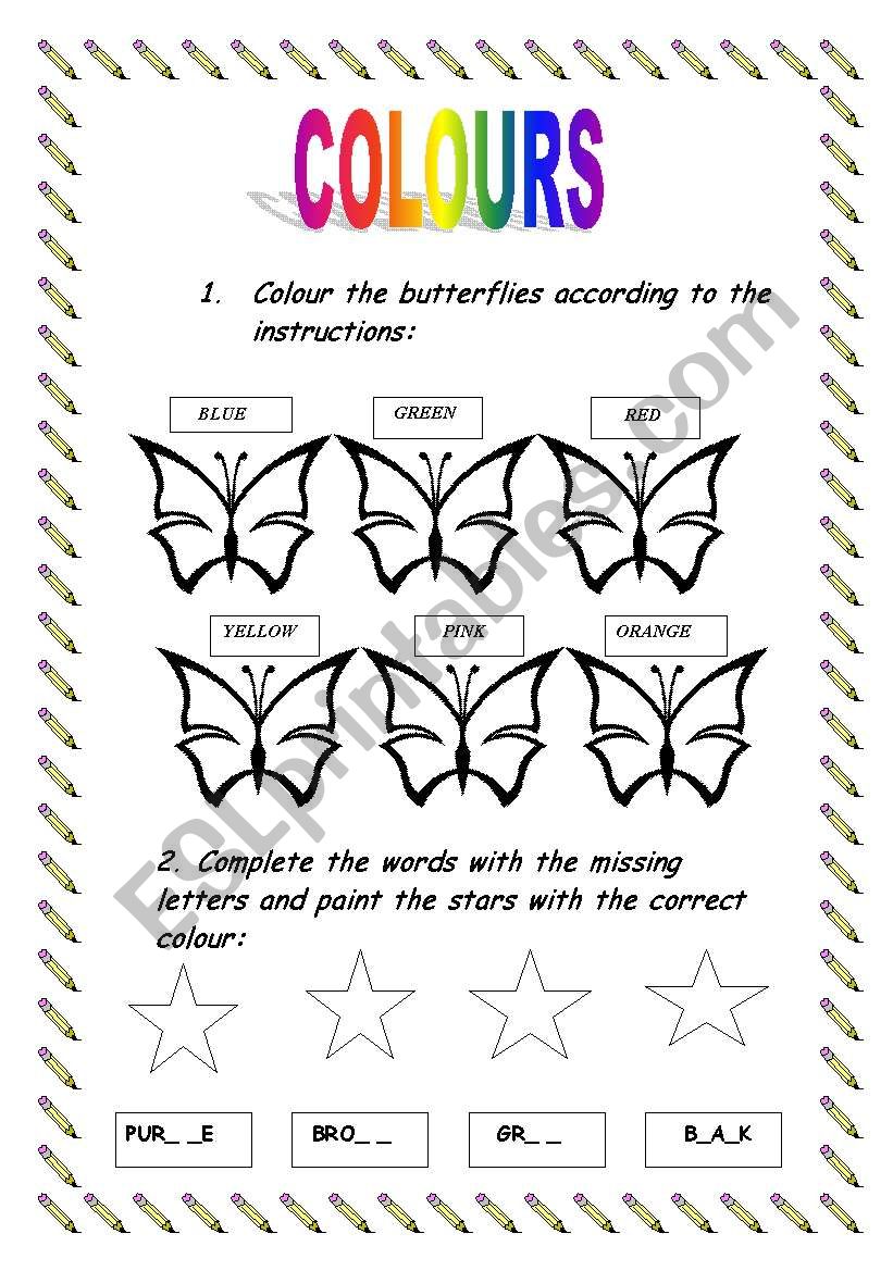 Colours  worksheet