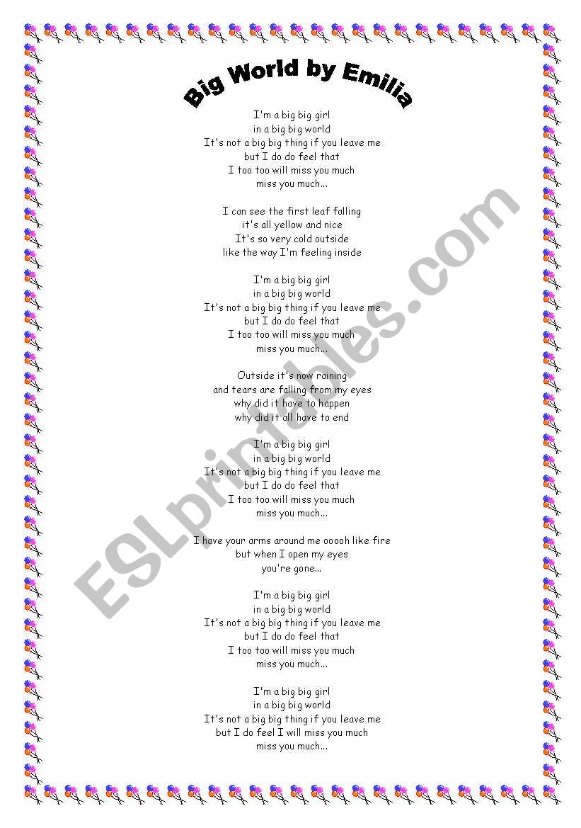 classroom song worksheet