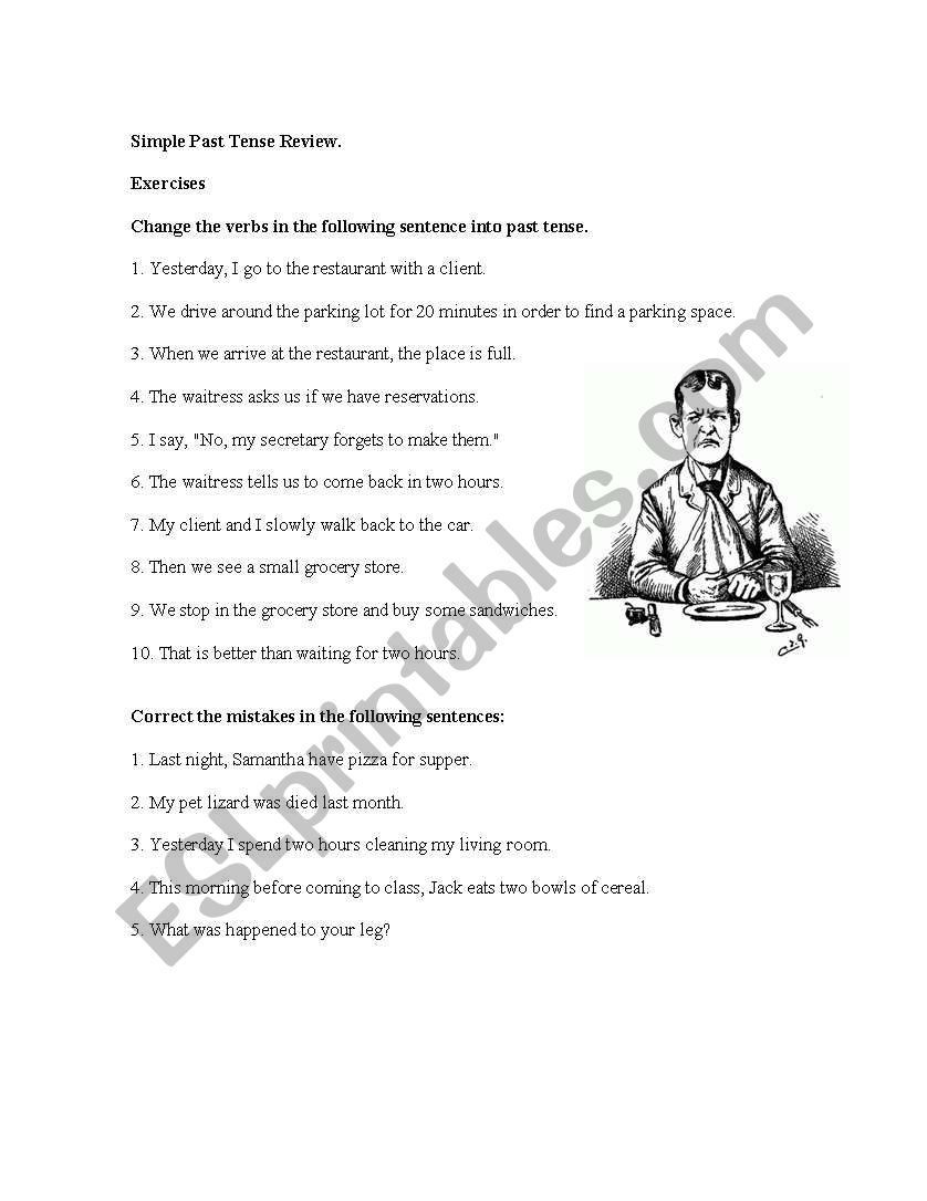 Simple Past tense Review worksheet