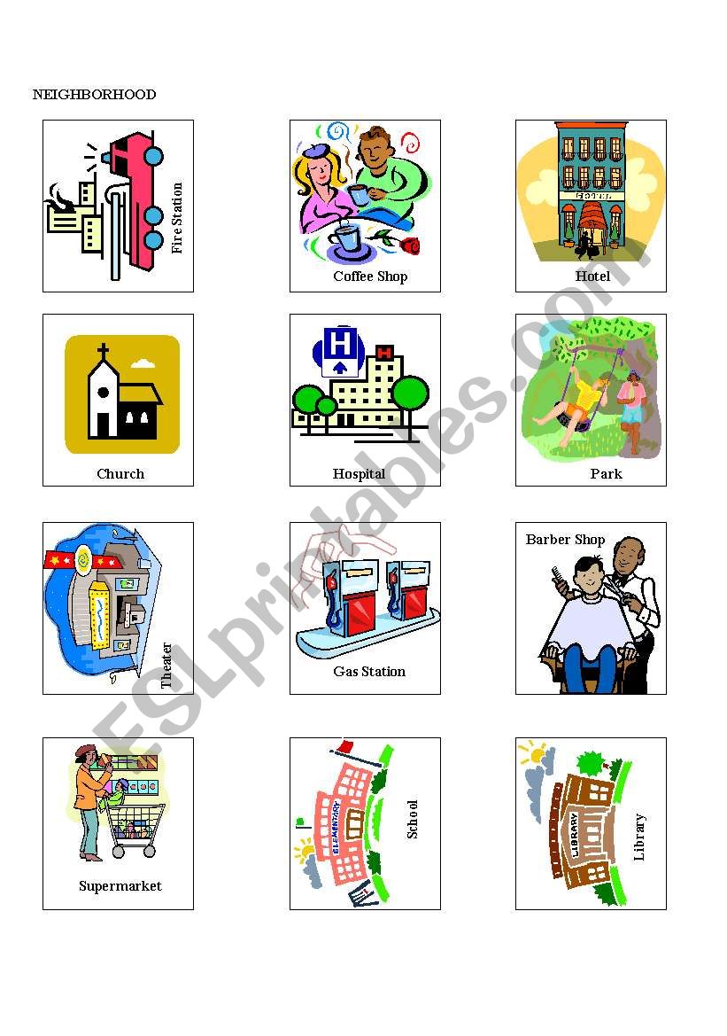 Neighborhood Cards worksheet