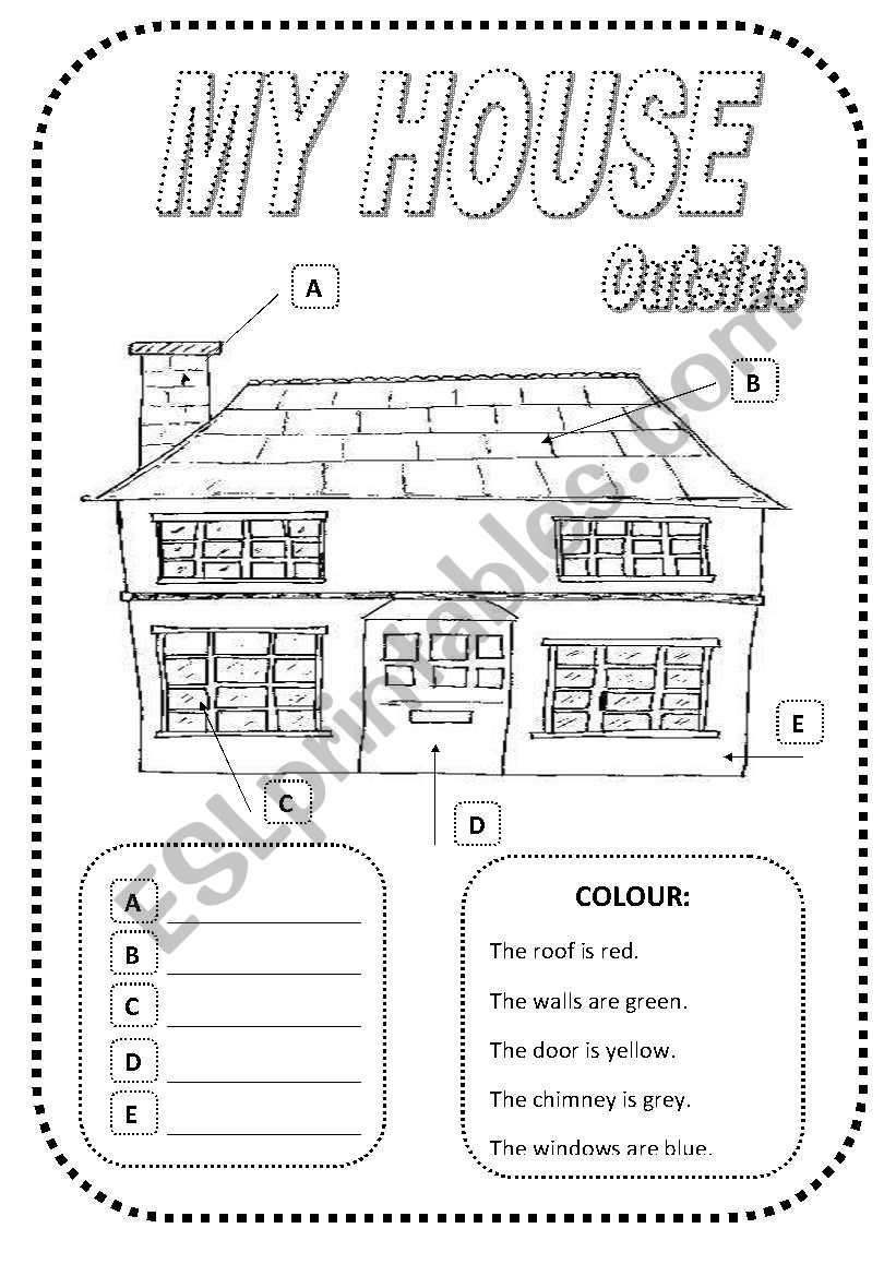 My house: outside/inside (two pages)