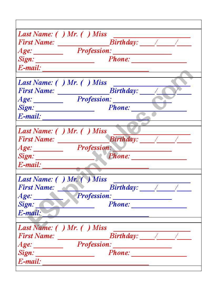 first class worksheet