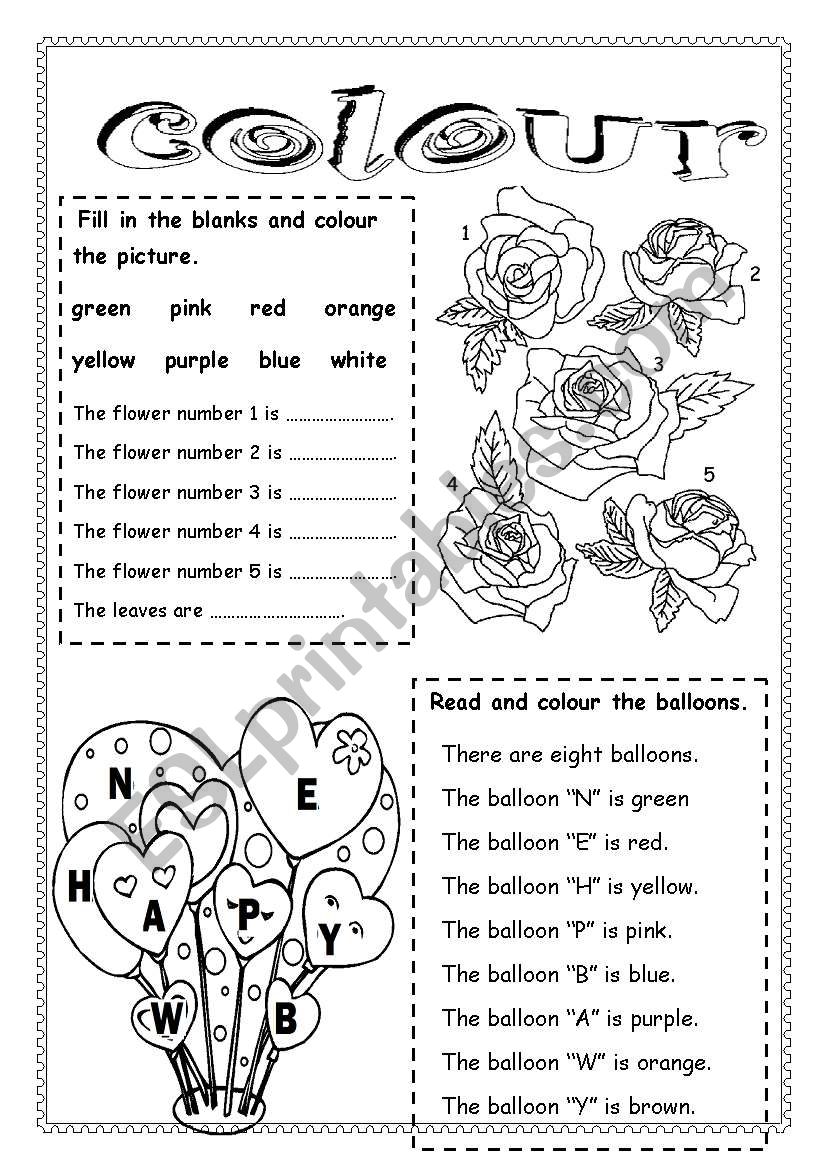 Colour worksheet