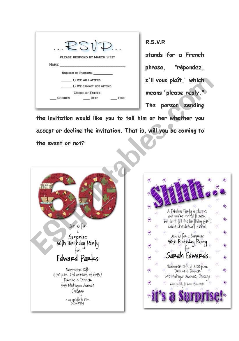 design your invititation worksheet