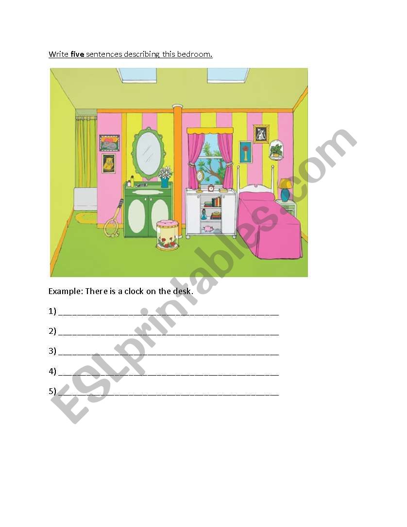 Describe the room. worksheet