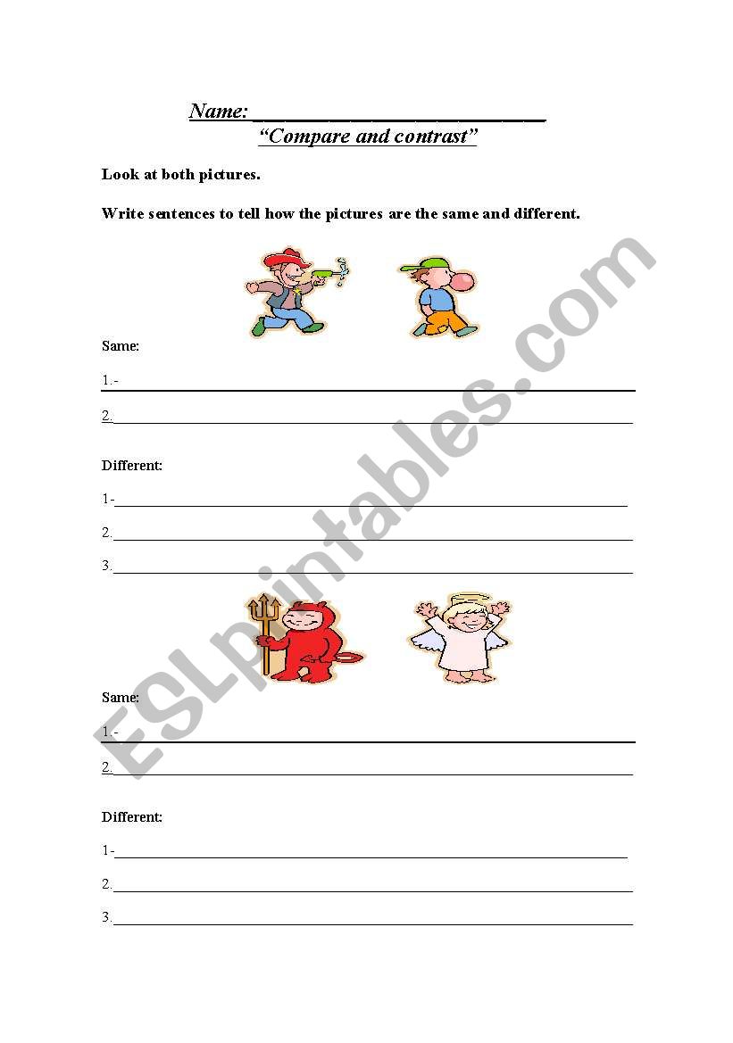 Compare and Contrast worksheet