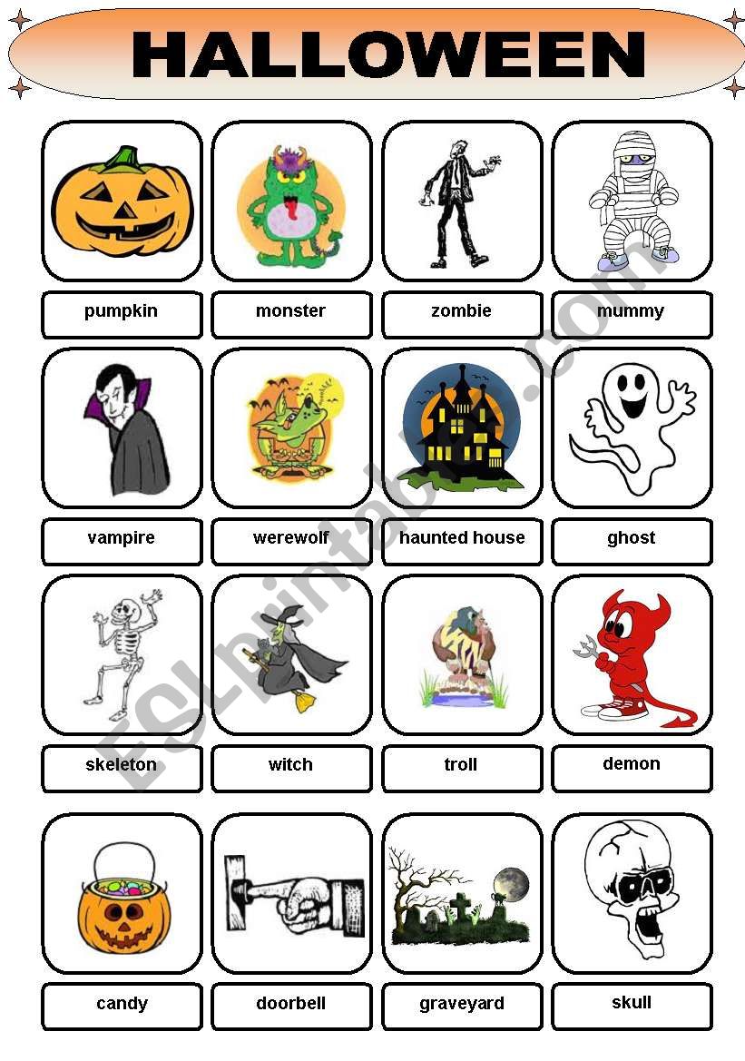 Halloween Vocabulary worksheet