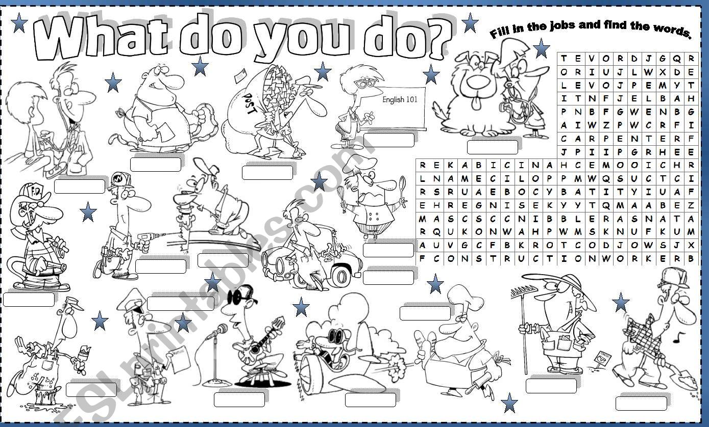 what do you do? worksheet