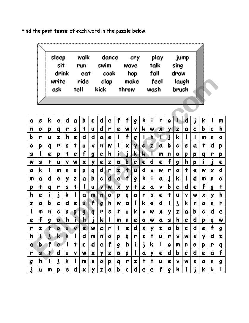 Grammar wordsearch worksheet