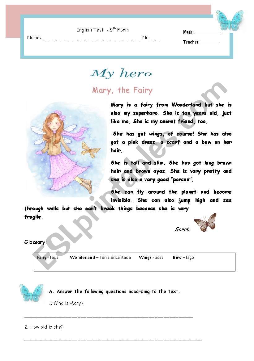 Test - My hero - Mary, the fairy