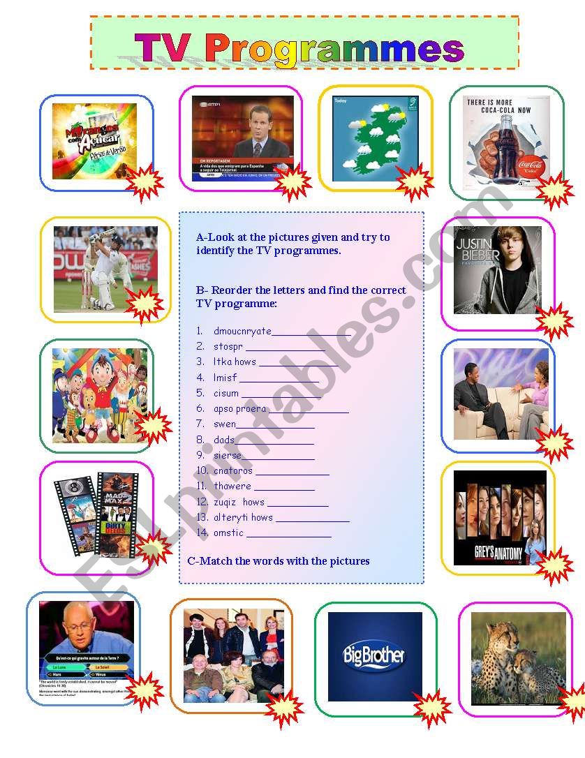 TV Programmes worksheet