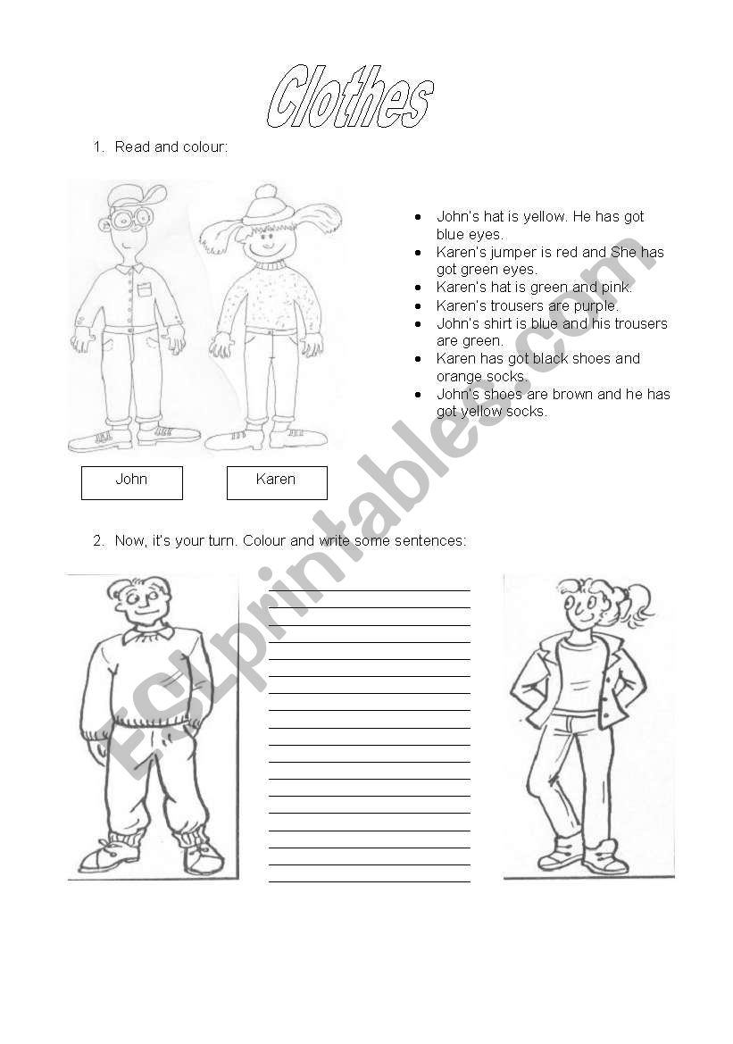 Read and Color worksheet