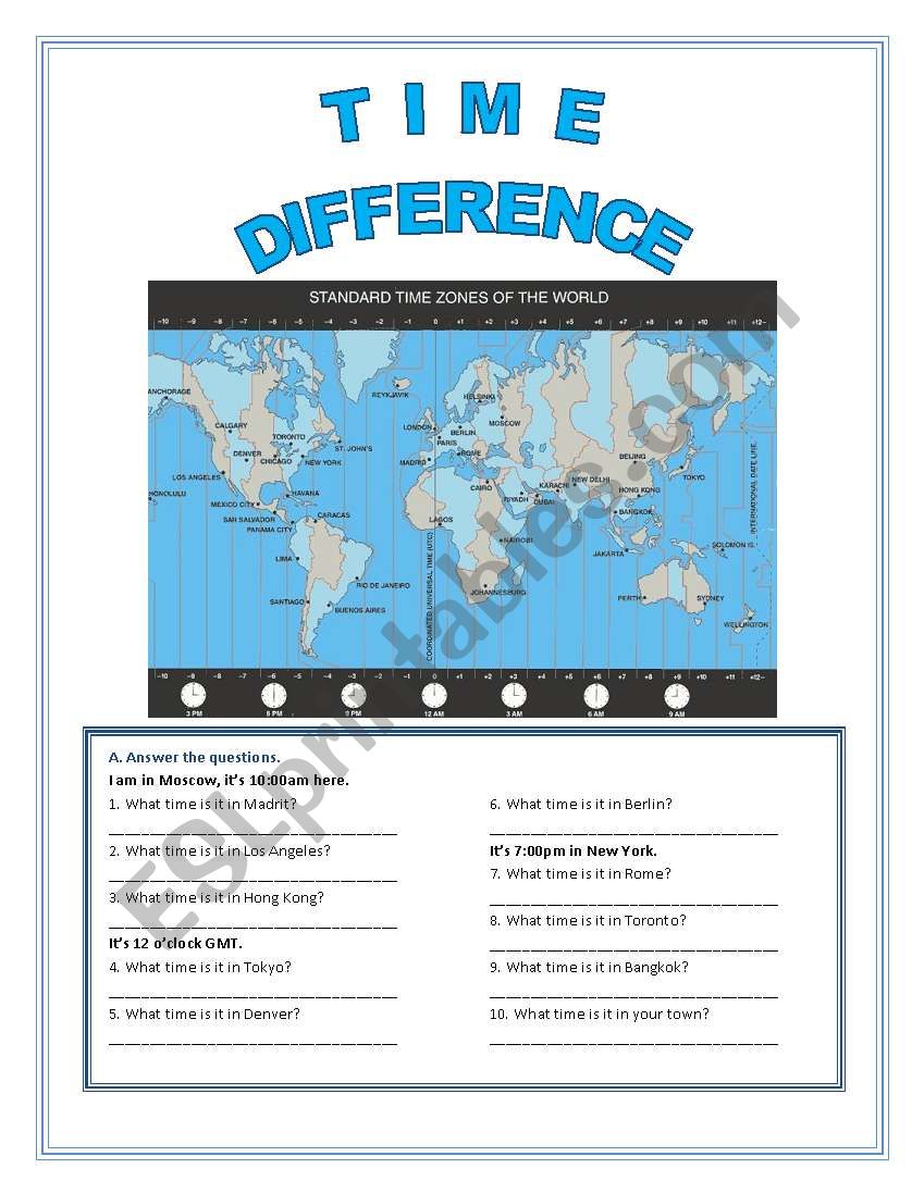 World Map Time Zones Pdf