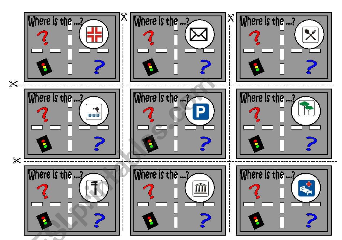 Places in Town and Place Preposition Card Game (part 2)