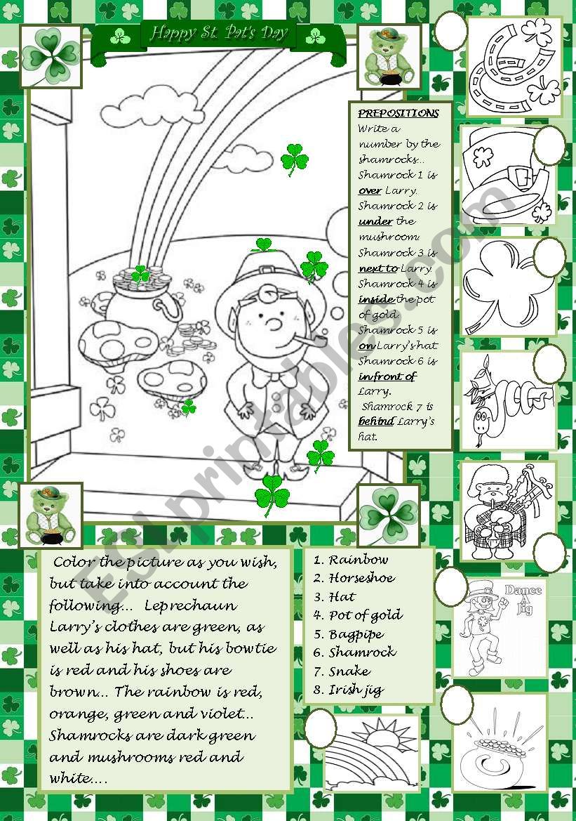 St. Patricks Day coloring! worksheet