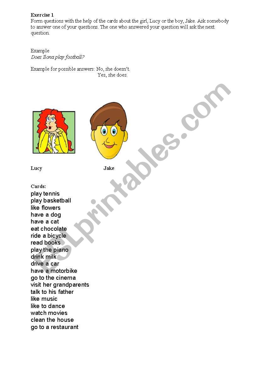Simple Present Exercise worksheet