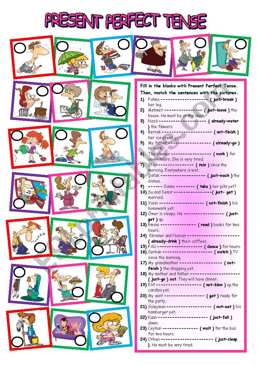 PRESENT PERFECT TENSE worksheet